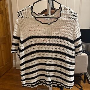 GAP Monochrome Striped Knit Top